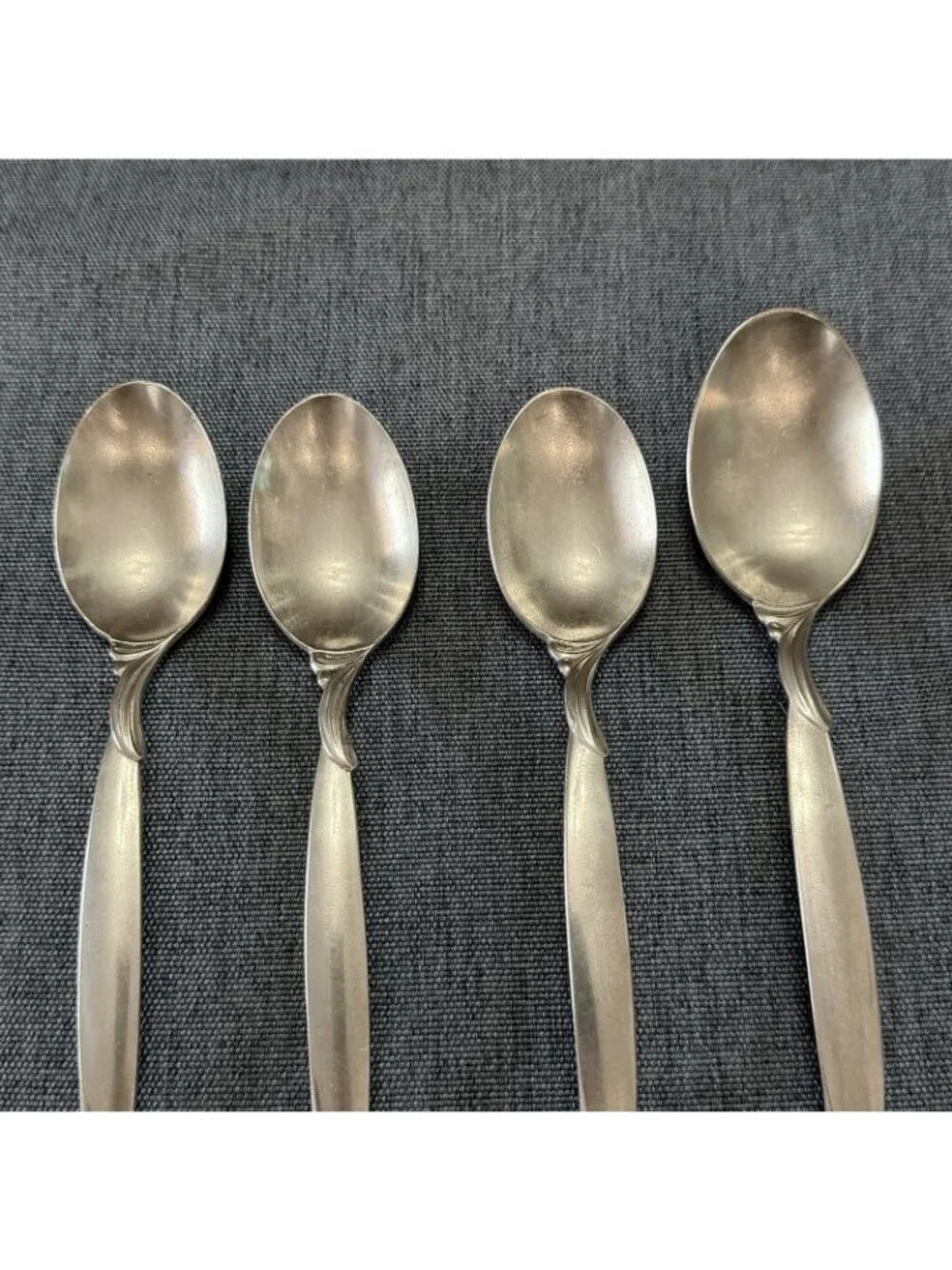 3 Teaspoons 1 Soup International Silver 1847 Rogers Bros FLAIR Silverplate 1956